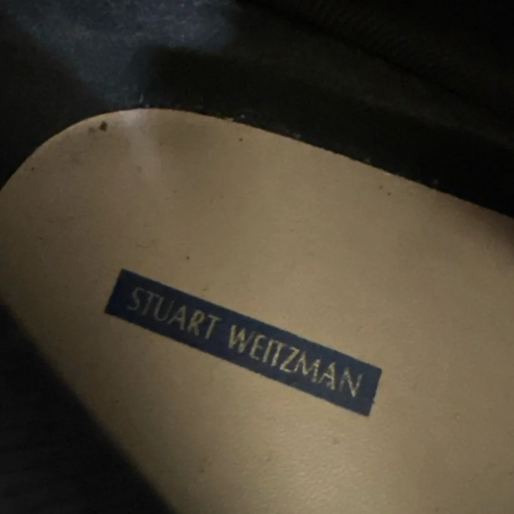 Stuart Weitzman 5050 Shimmer Riding Boots Black Metallic 4 US